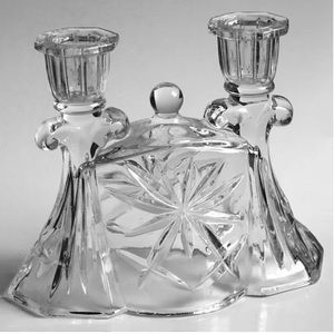 ✨🌟 Vintage Prescut Clear Double Candle Stick Holder by Anchor Hocking